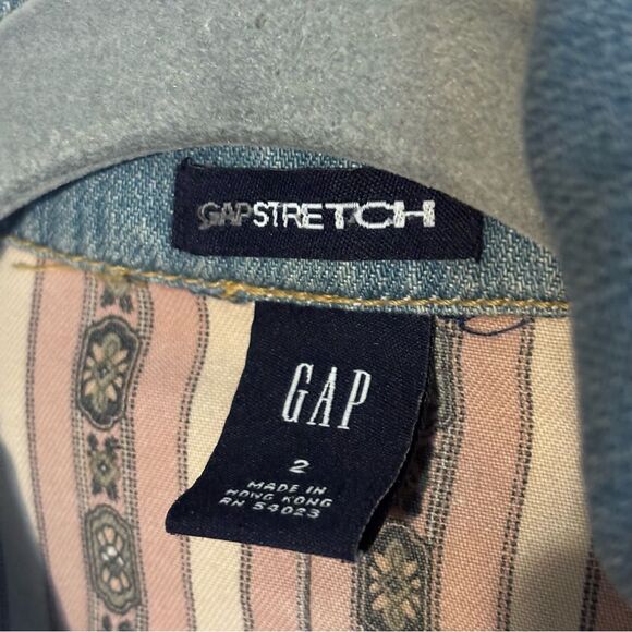 Gap Stretch Light Wash Jean Denim Blazer Size 2 - Picture 4 of 4